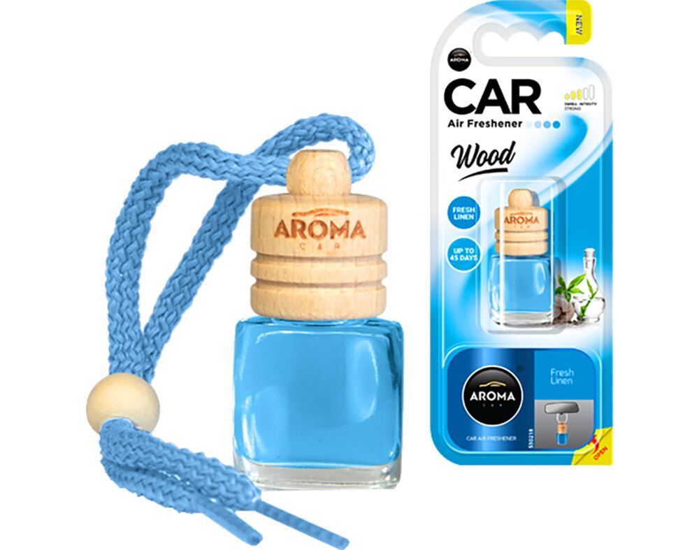 Ambientador de Carro Aroma Car WOOD 6ml - Linho Fresco