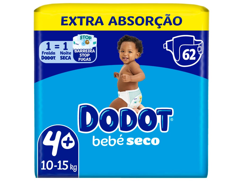 DODOT FRALDAS T4+ 10-15KG 62UN EXTRA SEC