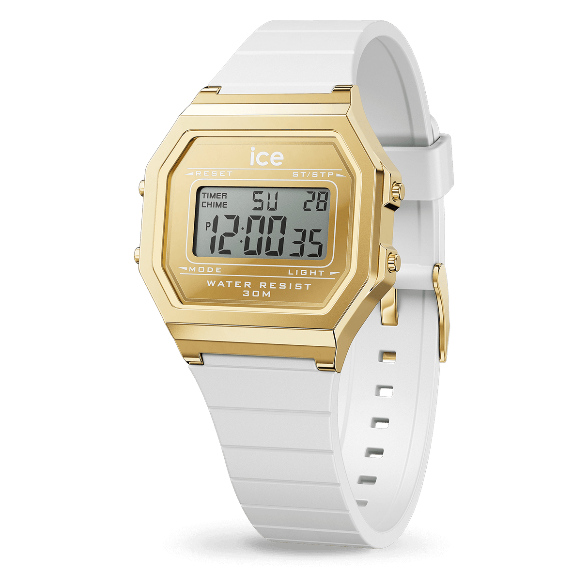 Relógio de pulso ICE Watch digit retro - Metal gold mirror - White - Small