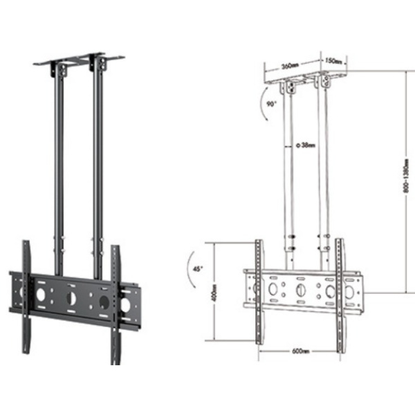 VIVA SUPORTE TECTO TV 42-80" 60KG DJS-05