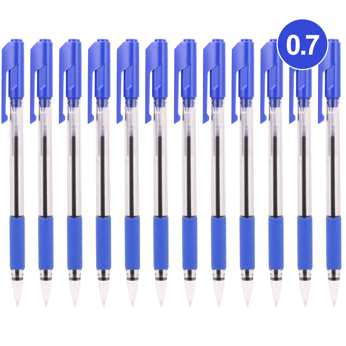 Caneta de óleo média, ponta de 0,7 mm Deli EQ01630 (azul) (12 peças/caixa)