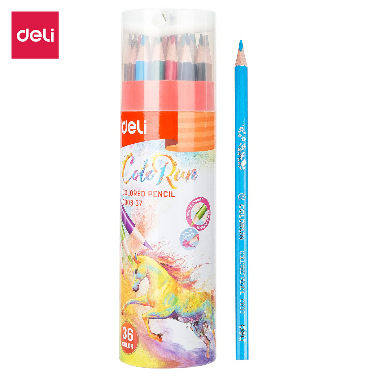 Lápis de cor Deli EC00337_36 Pencil-36cores/balde