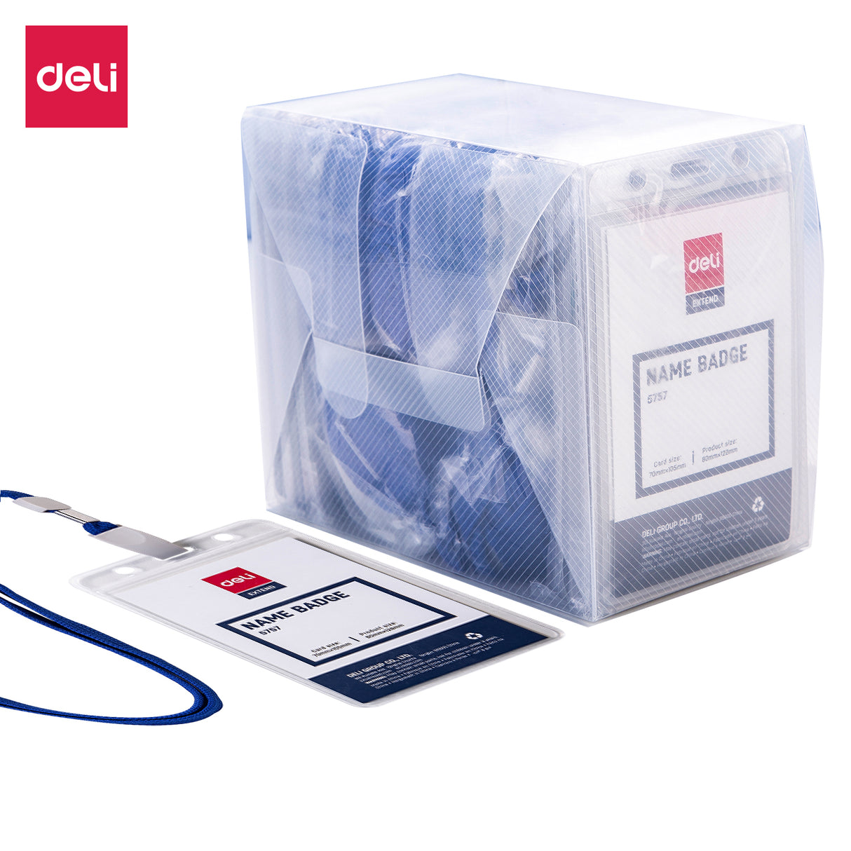 Cartão de identificação Deli E5757 (azul) (50 peças/saco)