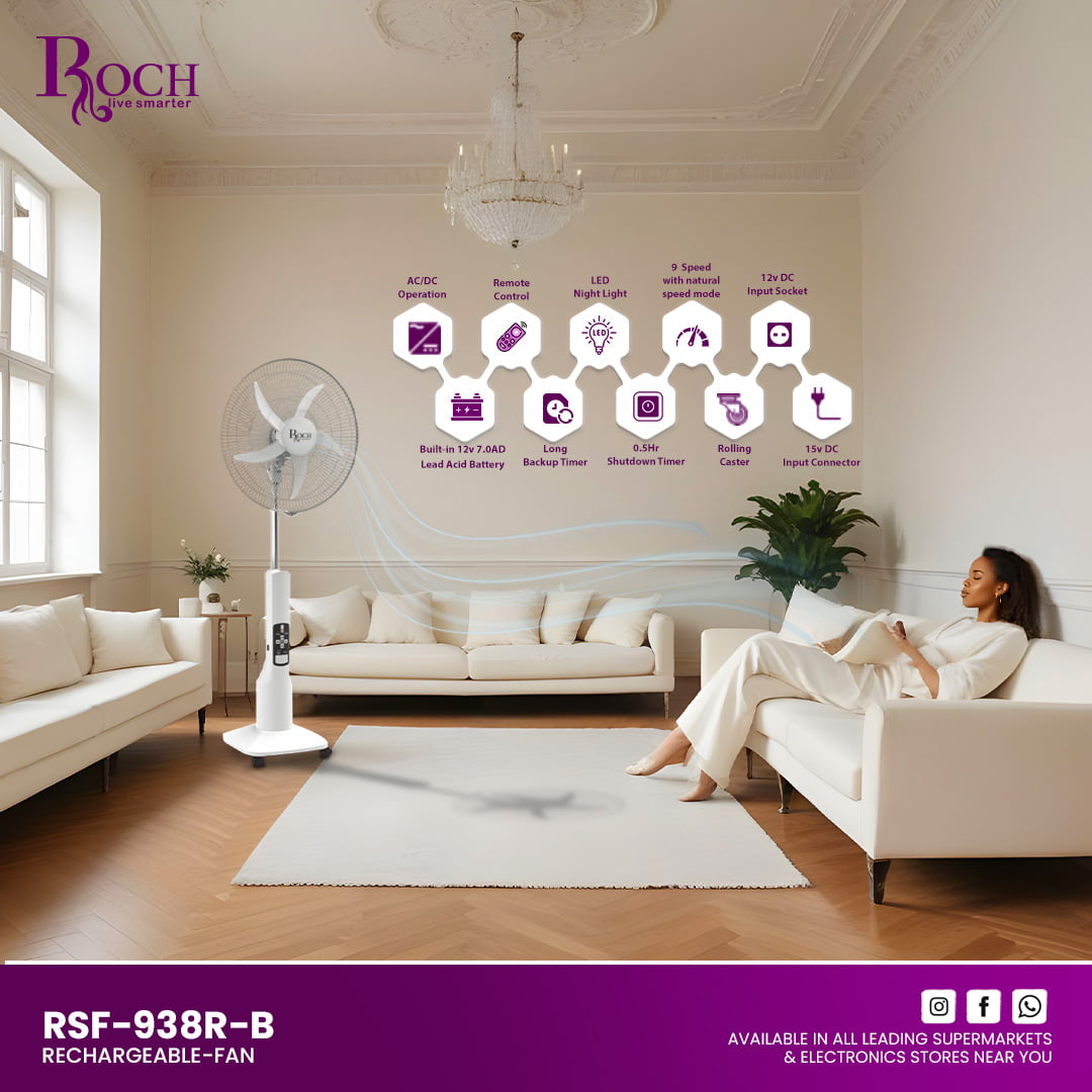 VENTILADOR RSF-938R-B COM BATTERIA