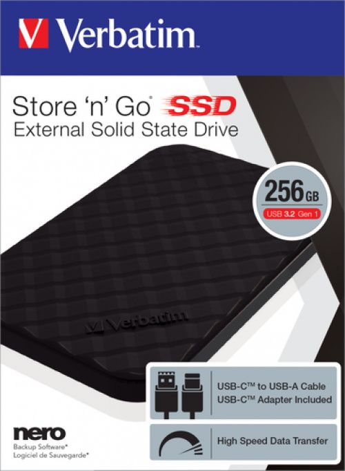 Disco Externo SSD Verbatim Store n Go 3.2 - 256GB