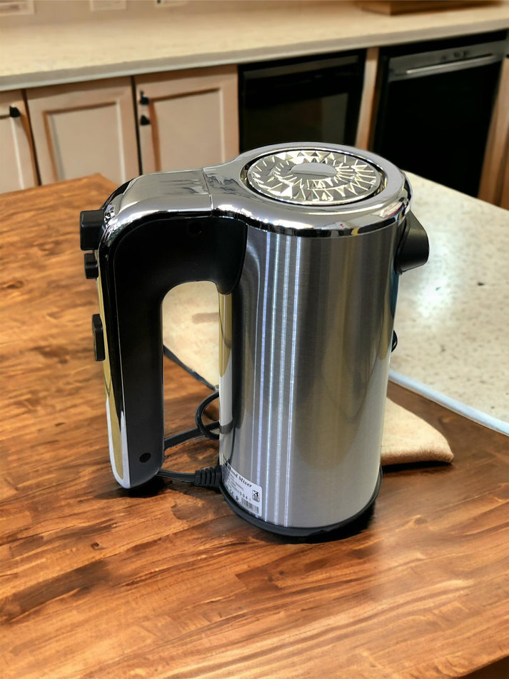 Batedeira Elétrica de Aço Inoxidável RAF R.6693 650W 5-Velocidades com Turbo & Ganchos de Massa