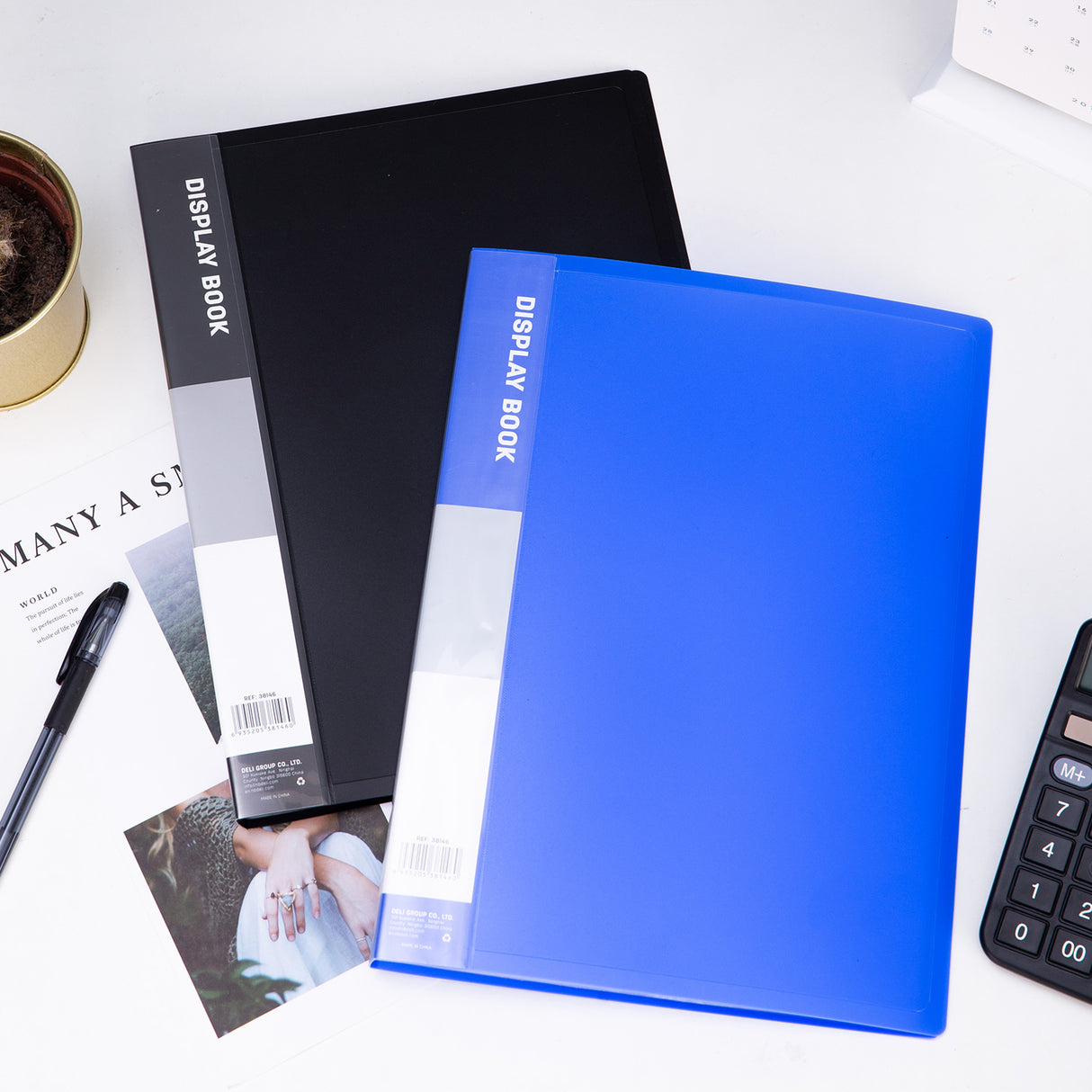 Pasta de arquivo capa de plastico Deli E38145-20 páginas (misto) 120pic/caixa