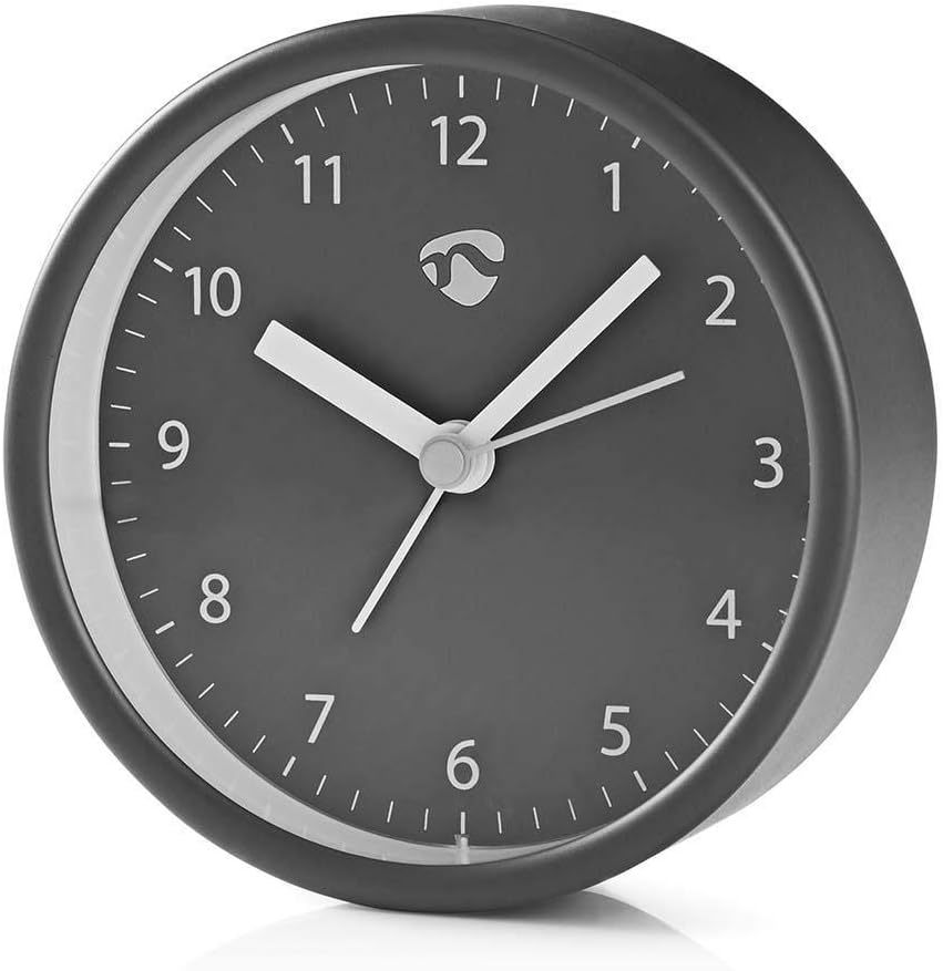 NEDIS CLDK006GY Despertador de Mesa Analógico | Redondo | Cinza