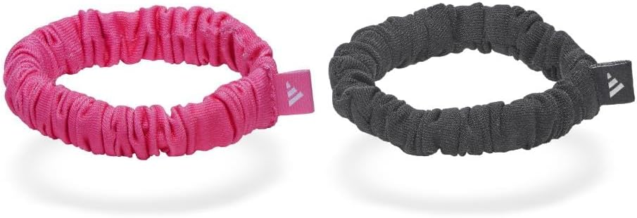 Bandoletes Conjunto de 2 Elásticos de Cabelo Adidas Scrunchies em Preto e Rosa Lúcido