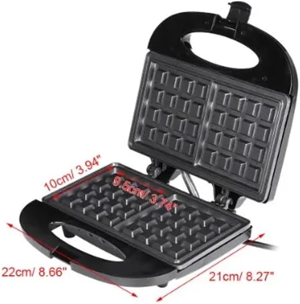 Máquina de fazer galetes Waffles Sokany 750 W para Waffles Individuais, Batatas Fritas, Chaleiras Keto com Superfícies Antiaderentes e Fáceis de Limpar (SK-114)