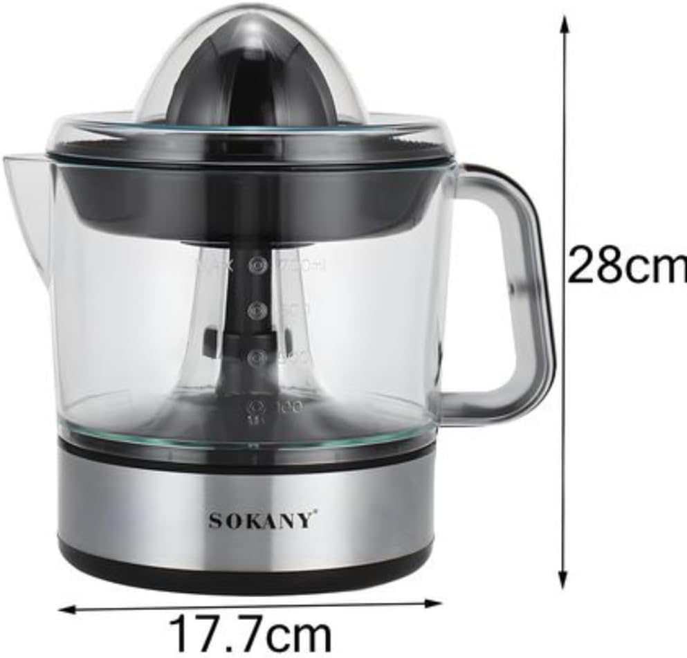 Espremedor de frutas cítricas SOKANY JE-623D com capacidade de 700ml e rotação em duas direções