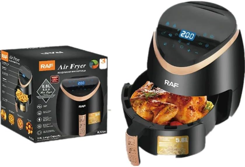 Fritadeira a ar RAF, R.5234B, 5.8L 1700W, preto