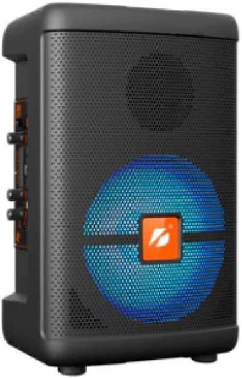 Caixa de Som Bluetooth KTS-1279, 8 Polegadas, com Microfone sem Fio, Karaokê, Luz RGB, Controle Remoto, Preta