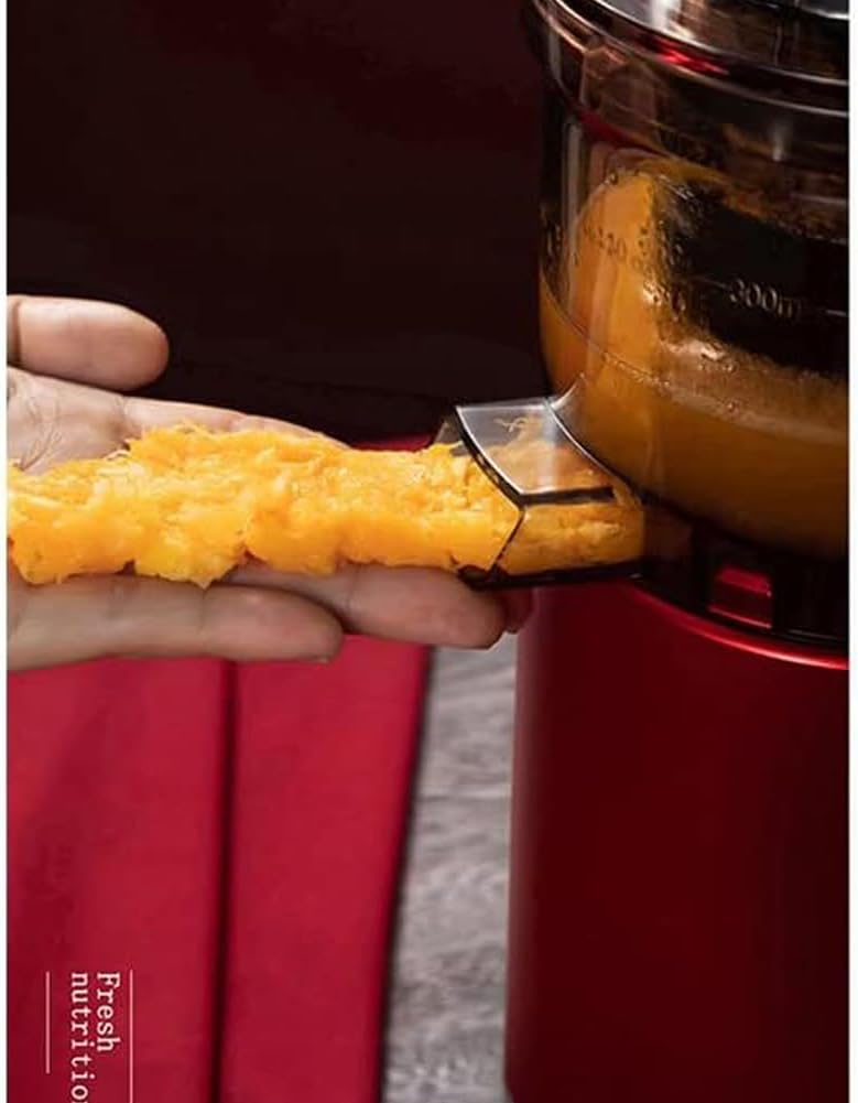 SOKANY JE-25 300W Espremedor de Mastigação Lenta, Calha Grande de 80mm, Jarro de Suco, Recipiente de Polpa, Livre de BPA, Fácil de Limpar, Espremedor Lento Inteiro para Frutas e Legumes, Vermelho