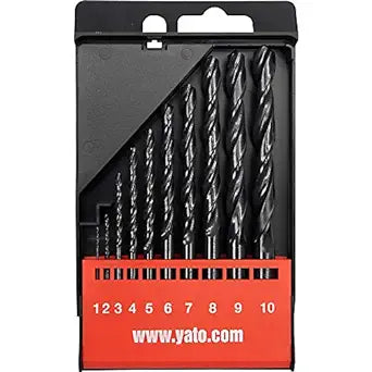 JOGO DE BROCAS FERRO HSS 10 PCS (1,2,3,4,5,6,7,8,9,10) MM