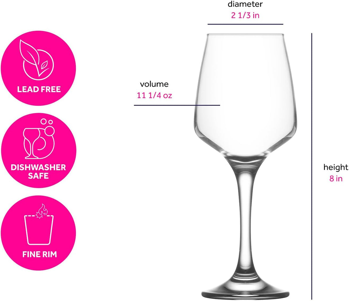 Conjunto de 6 copos de coquetel Copos Conjunto de 6 Vidros Modernos LAV Home, 400cc, Reutilizáveis