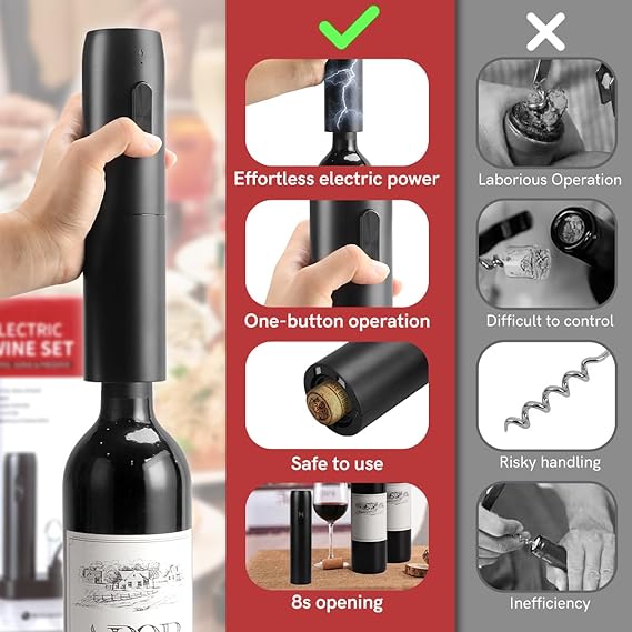 Abridor de garrafa de vinho elétrico