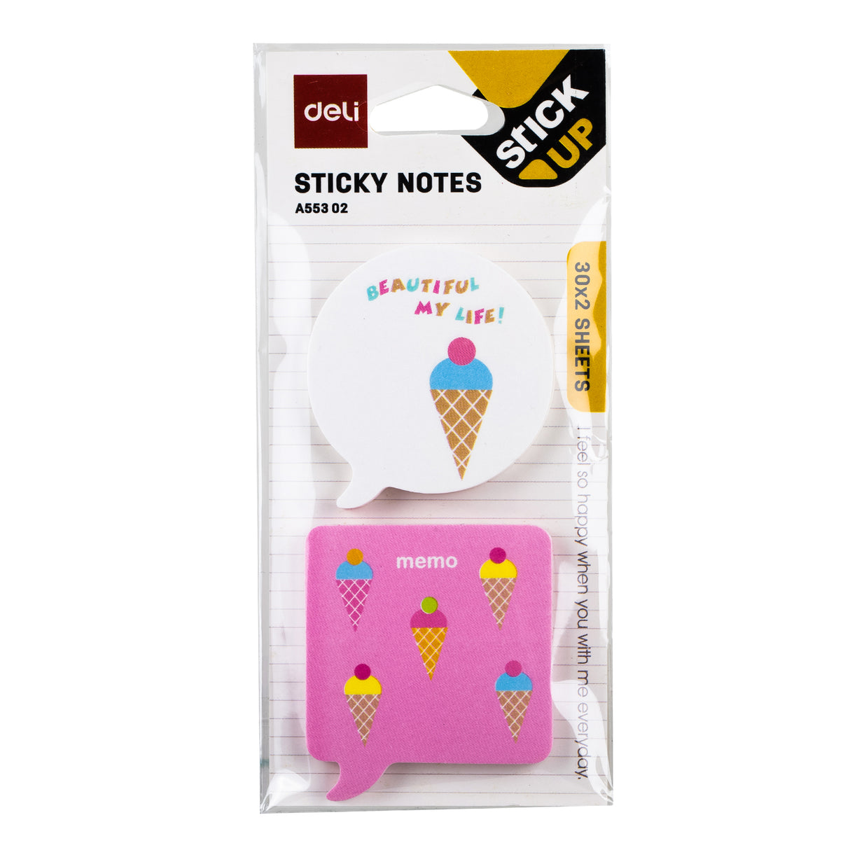 Sticky/Bloco de notas para aluno Deli EA55202 (cor mistas) 60pic/caixa