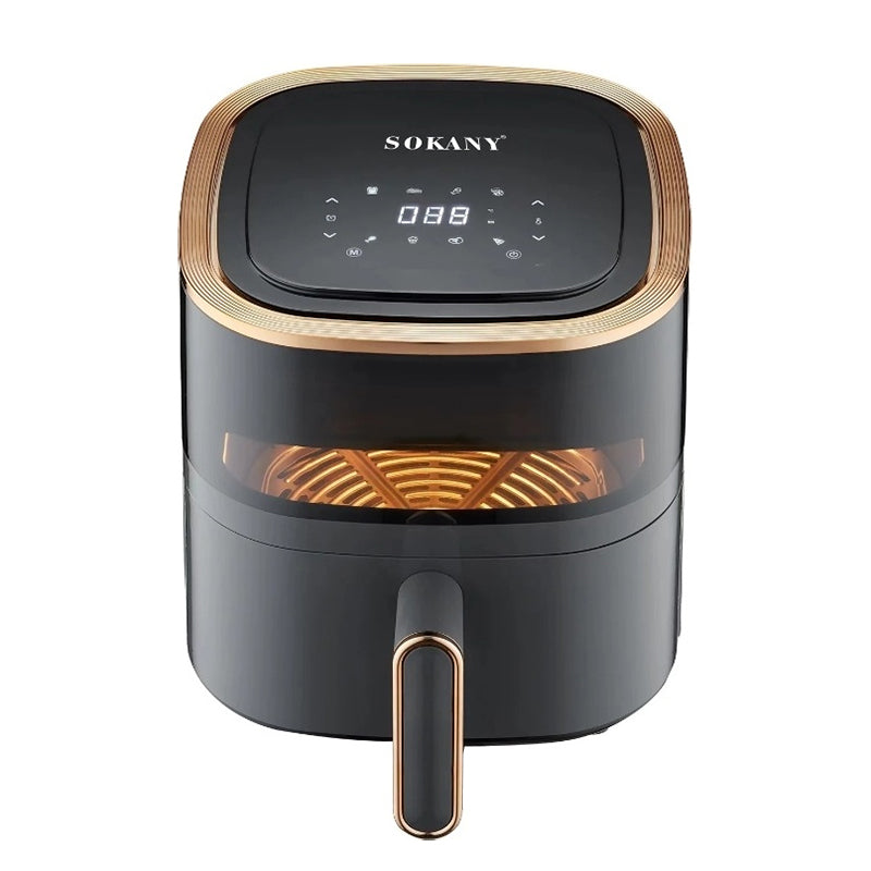 Sokany SK-10014 Fritadeira-Fritadeira Multifuncional 4.8 Litros 1300 W Aerogril 4.8L Sokany SK-10014 Cor Cinza