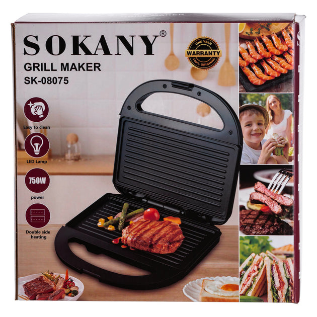 Grelhador de pressão elétrico com revestimento antiaderente 750 W Sokany (121-SK-08075)