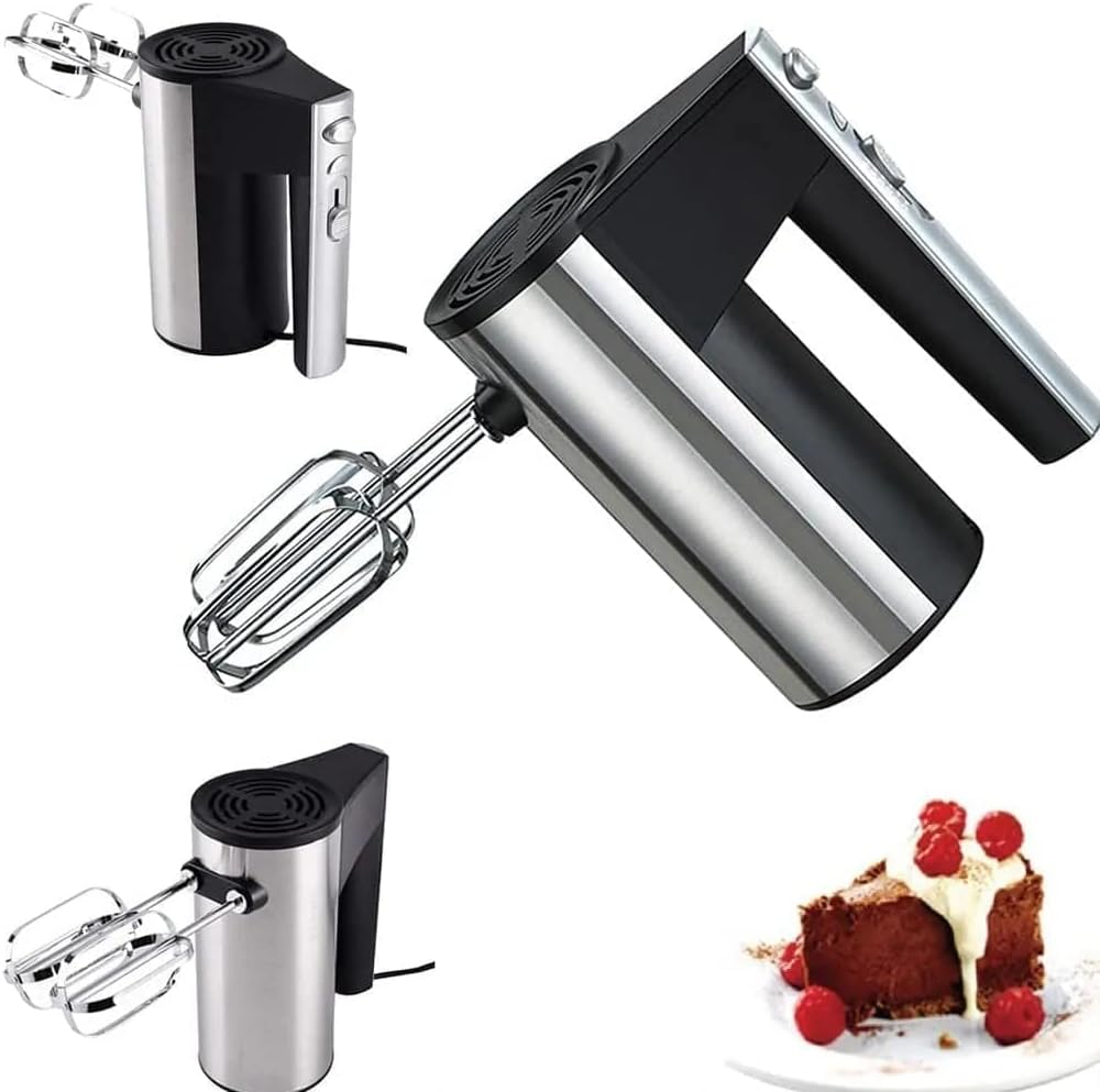 Batedeira Elétrica e Batedora de Ovos Sokany, 300 Watts, Preto e Prata - SK-6638