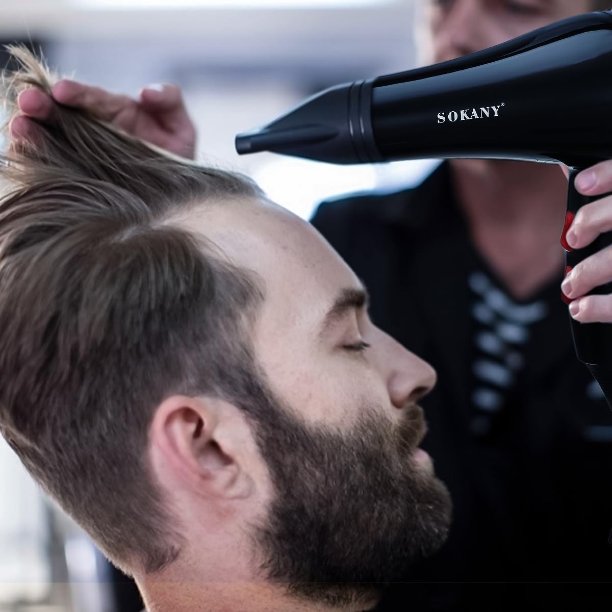 Secador de cabelo profissional 2200W de secagem rápida poderosa de SOKANY Secador de cabelo de baixo nível de ruído e difusor com 2 velocidades e 2 configurações de calor RCY-173i