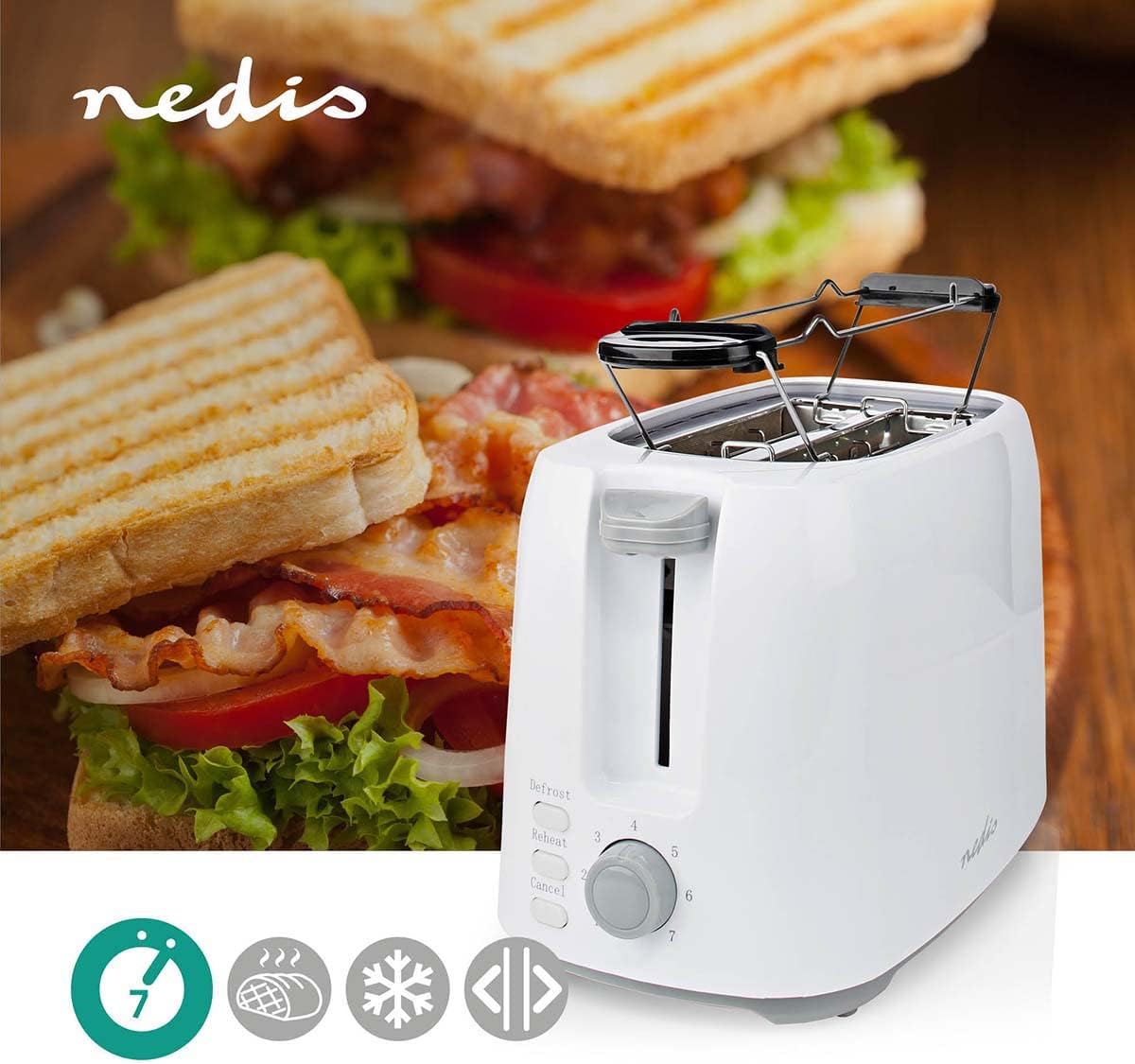 Nedis Kabt250Ewt Torradeira 2 Fatias 750 W Branco