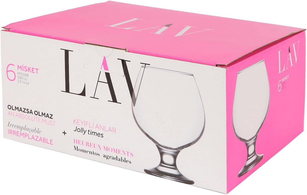 Conjunto de 6 copos de coquetel LAV-MISKET VIDRO 390cc 6PC ST