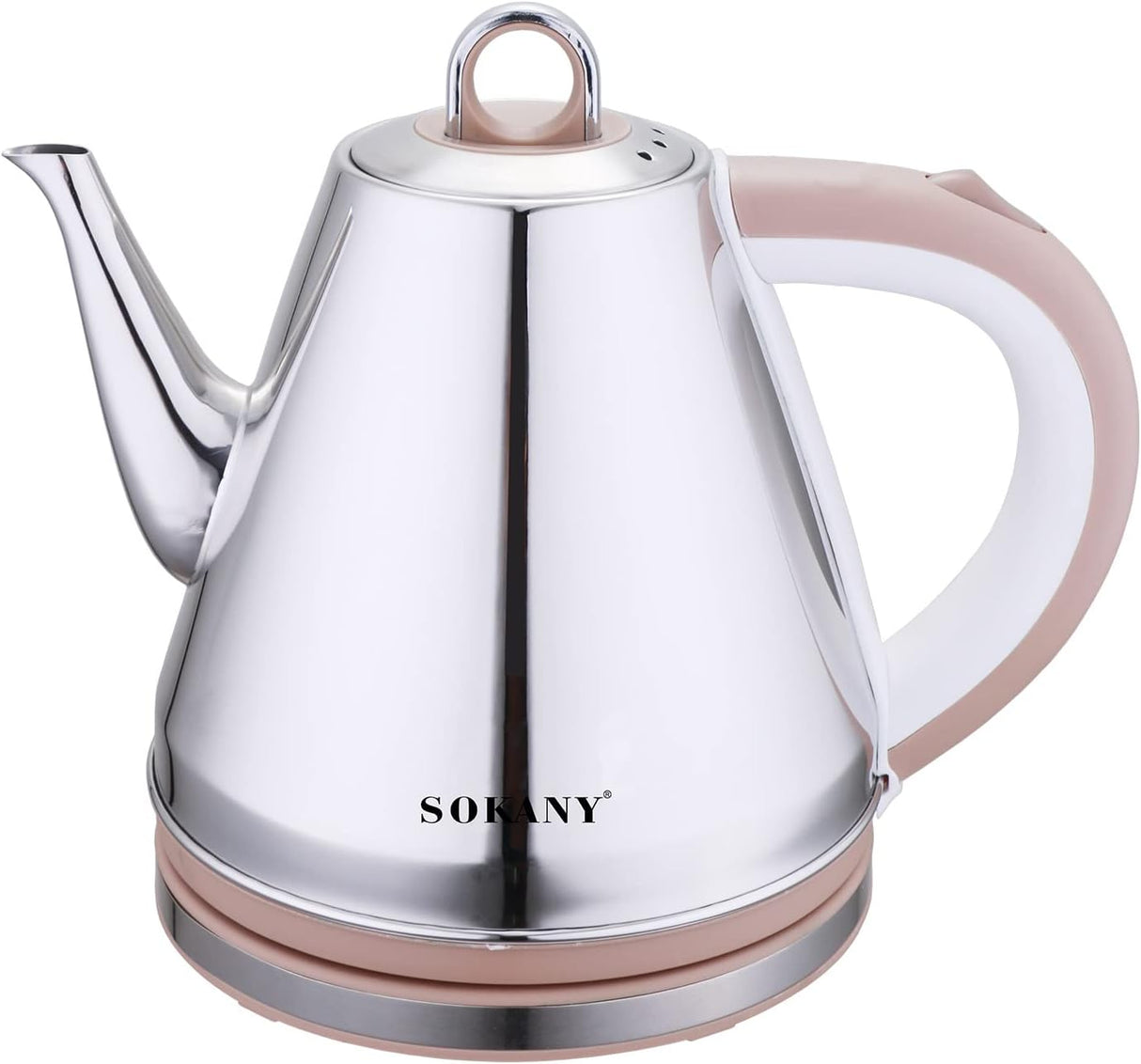 SOKANY 1100W Chaleira Elétrica Chaleira de Água Quente, Caldeira de Água Quente 1.5L, Vazamento Sem Fio, Fabricante de Chá Portátil Elemento de Aquecimento Rápido. (Aço inoxidável, SK-SH-1083)