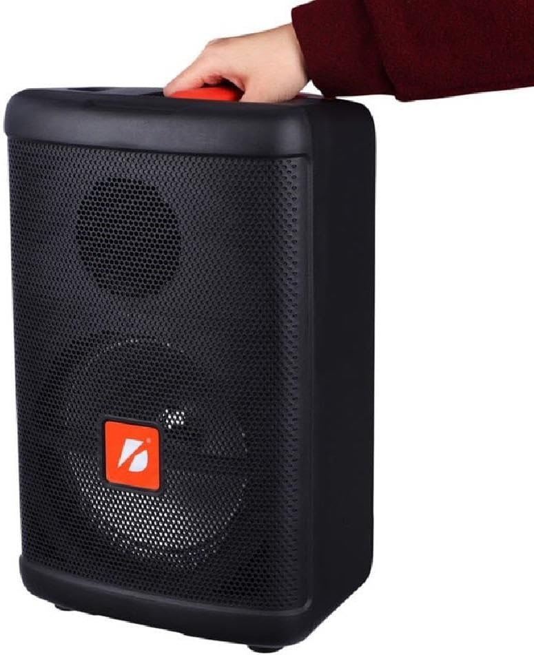 Caixa de Som Bluetooth KTS-1279, 8 Polegadas, com Microfone sem Fio, Karaokê, Luz RGB, Controle Remoto, Preta