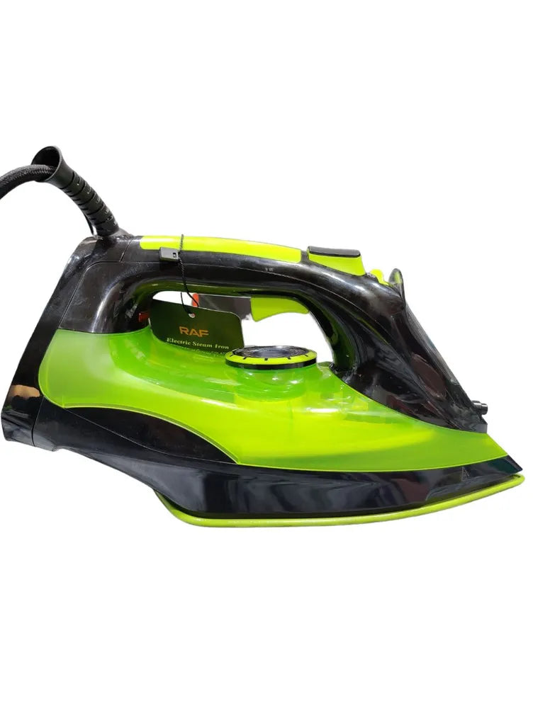 Ferro de engomar elétrico Profissional a vapor RAF R-1248G, 2200 W, base de cerâmica, verde