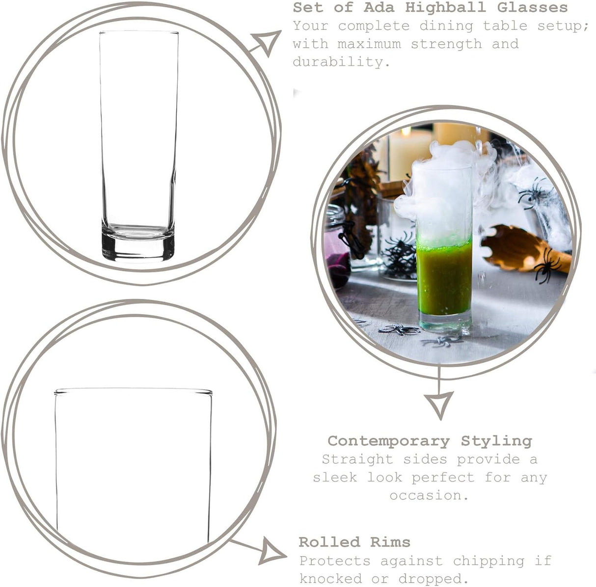 Conjunto de 6 copos de coquetel LAV-ADA LONG DRINK 315cc 6PC ST