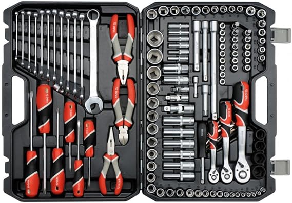 MALA COM FERRAMENTA 129 PCS 1/4’’ , 3/8’’ , 1/2’’