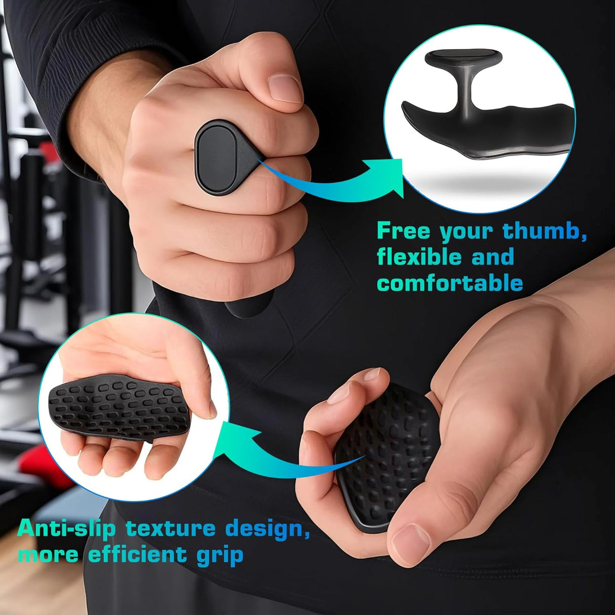 LUVAS DE BORRACHA ANTI-SPLIT FITNESS RYPT GRIPS