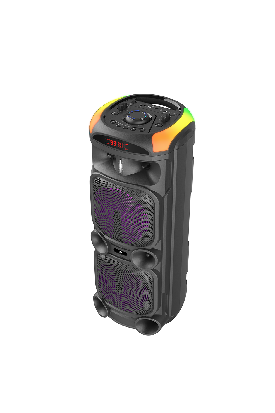 Caixa De Som Bluetooth Karaoke Profissional RGB Leon KTS-1940