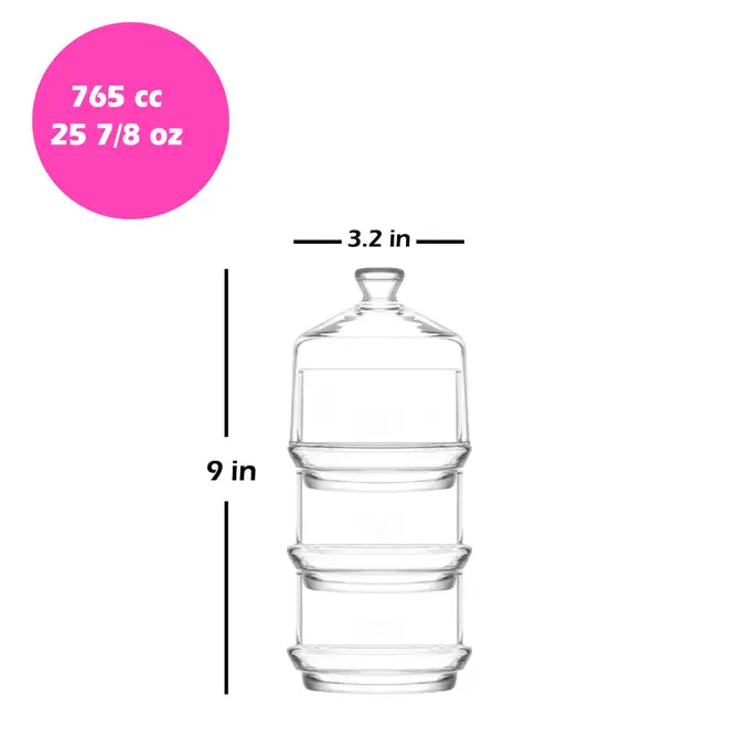 Prato de Doces de Vidro LAV com Tampa de Cúpula, 1 Pcs, 765 cc (25 7/8 oz)