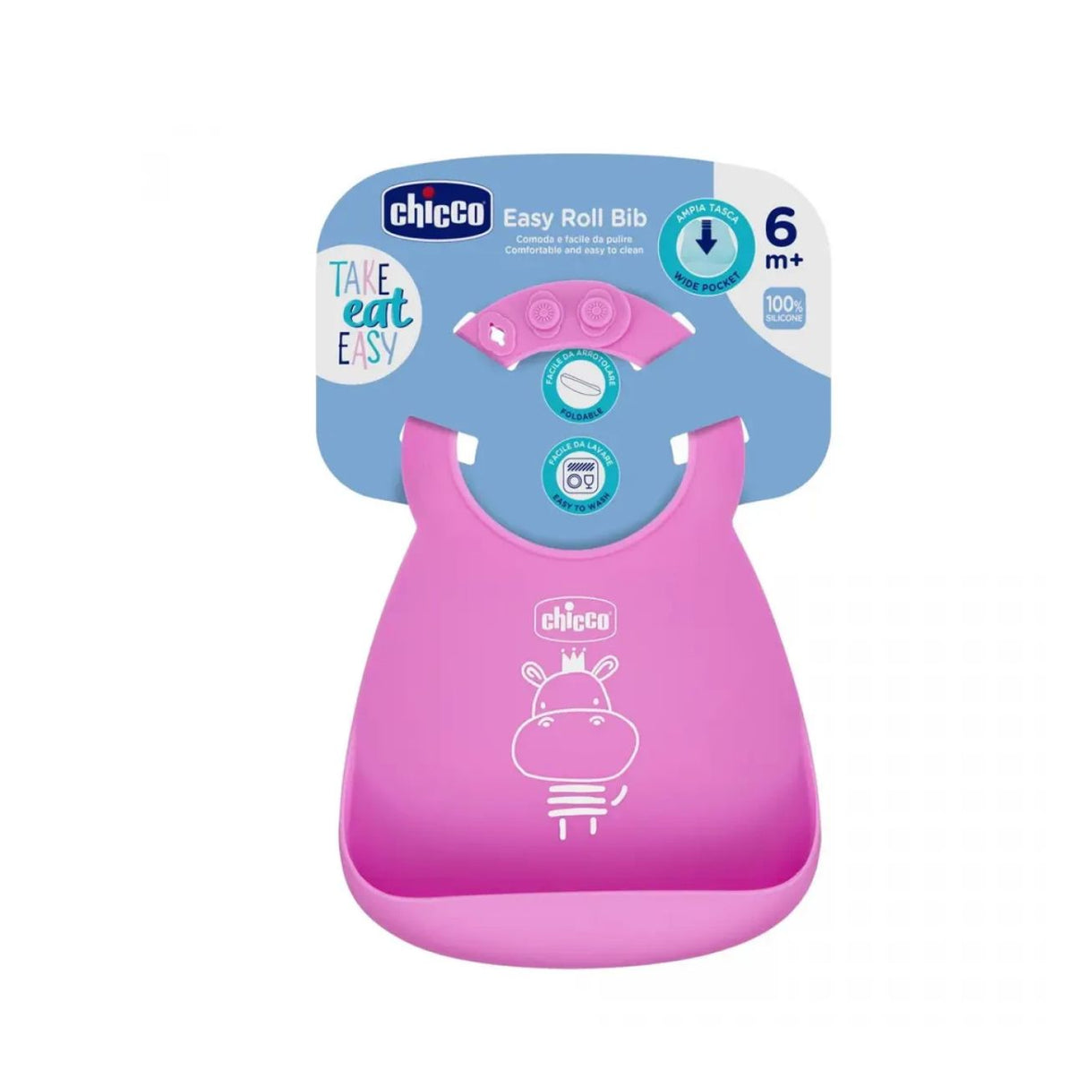 CHICCO BABETE SILICONE ROSA 6M+