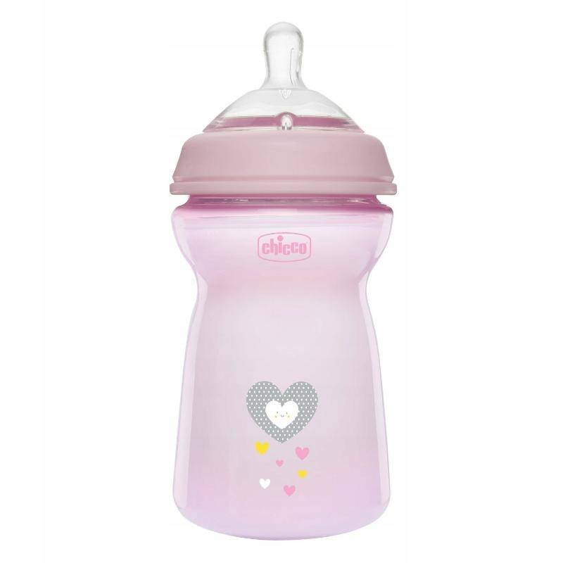 CHICCO BIBERAO NATURAL ROSA 330ML 6M+