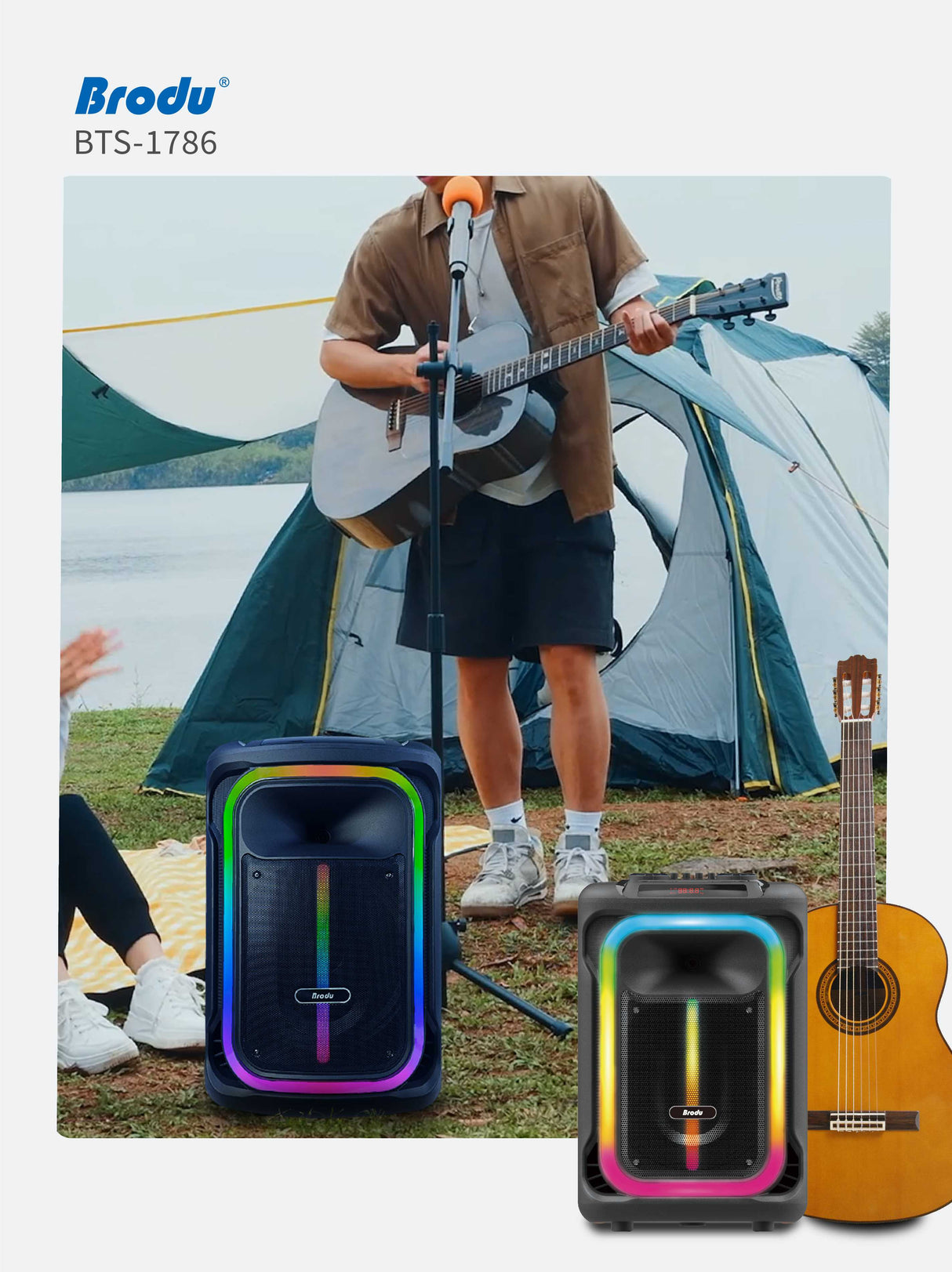 BTS-1786 Alto-falante Bluetooth sem fio com 2 microfones