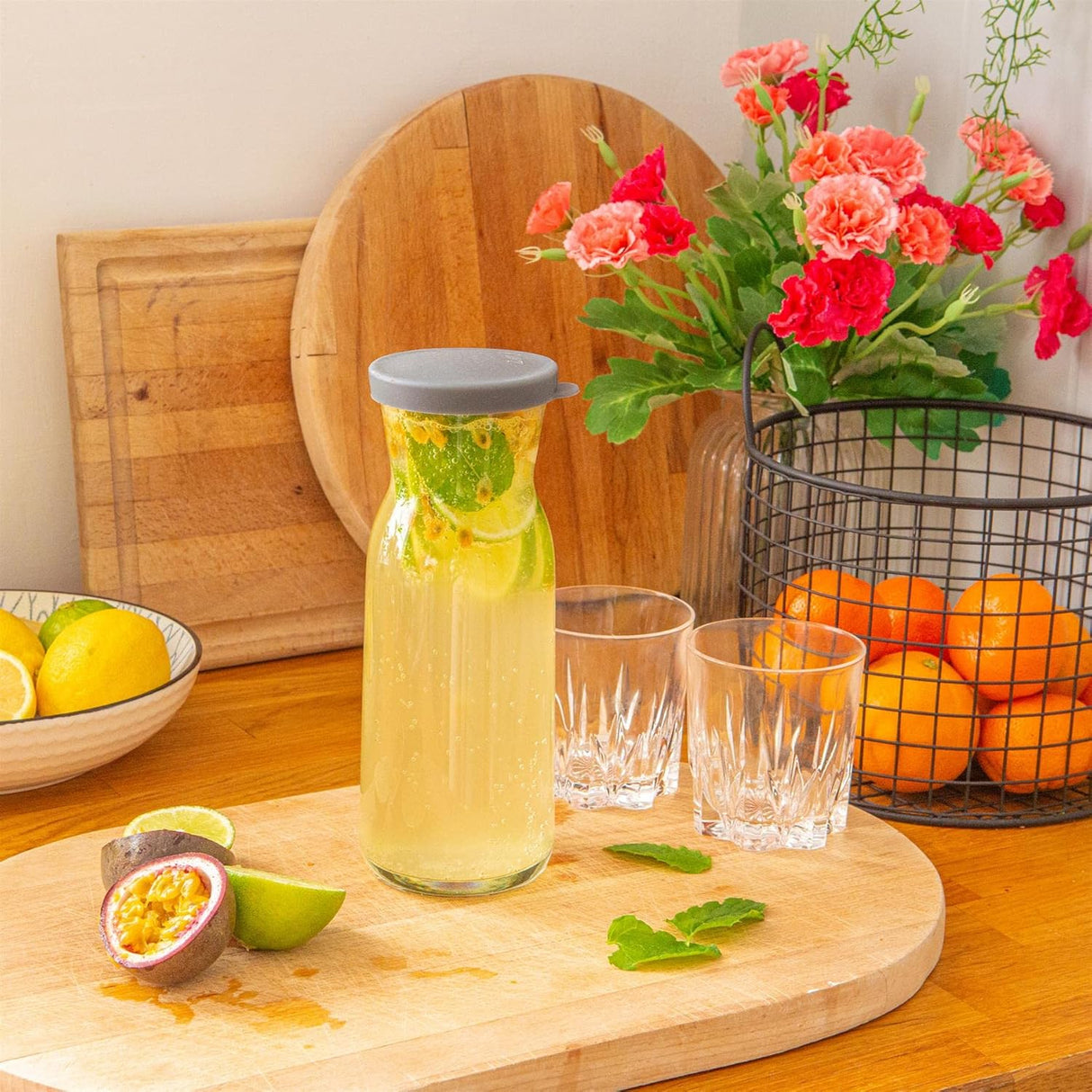 Jarra de Vidro Fonte 24.6oz / 700ml LAV-FONTE CARAFE 700cc TAMPA CINZA GB