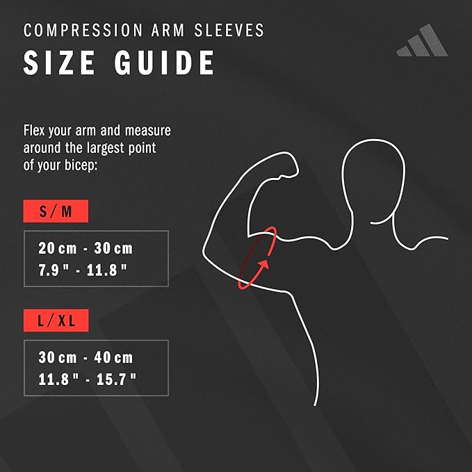 adidas Aeroready Mangas de Compressão para Braço - Respiráveis, Absorventes de Umidade para Fitness & Esportes, Acessórios de Ginástica, Mangas de Ajuste Perfeito para Recuperação Muscular & Alívio da Dor da Artrite (Branco, P/M)