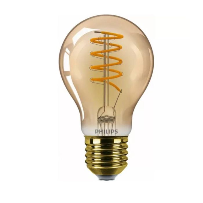 LAMPADA VENTAGE LED 4-25W FILAMENTO 1800K A60 DOURADA E27 DIM. PHILIPS