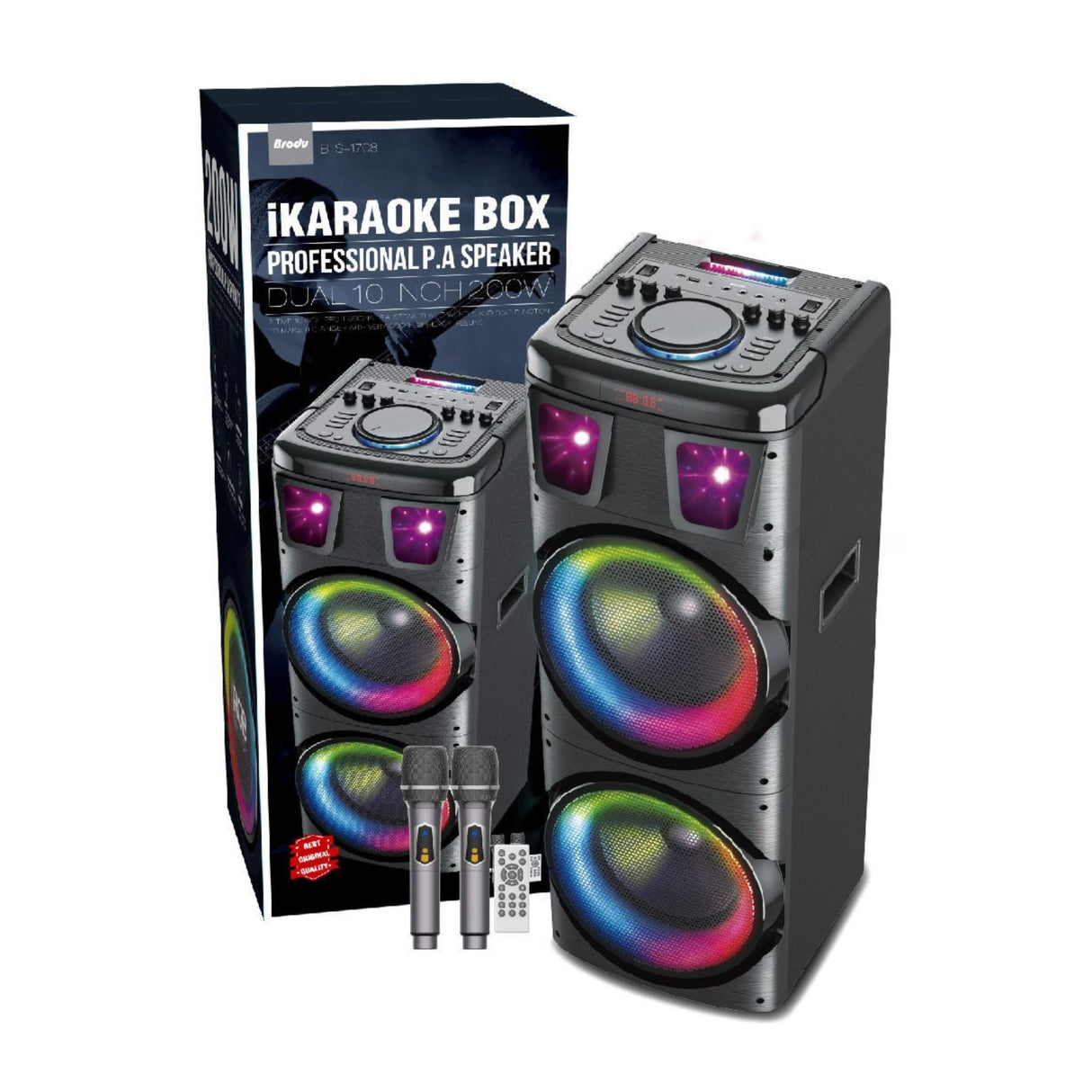 CAIXA DE SOM PROFISSIONAL BRODU IKARAOKE BTS-1708