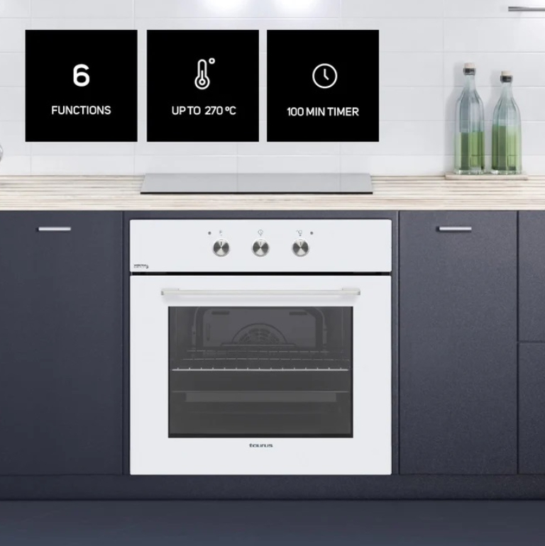 Forno de Encastre Taurus HM669WHM, 69L, 2300W, Branco