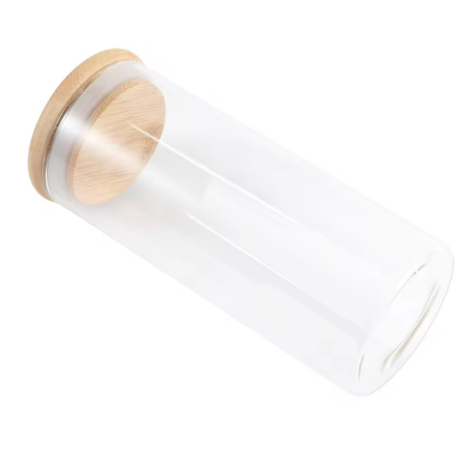 Pote de vidro Com Tampa de bambu hermética, frasco de chá de vidro, garrafas de armazenamento, frascos, recipientes de armazenamento de alimentos, caixas de vidro, caixas seladas, armazenamento doméstico