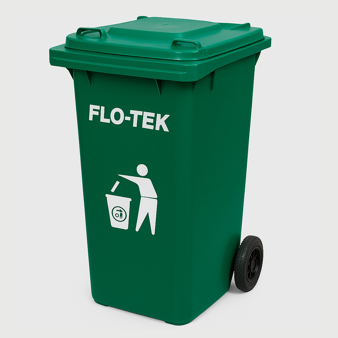 BALDE DO LIXO 120 LTS C/ RODAS E PEDAL COR VERDE