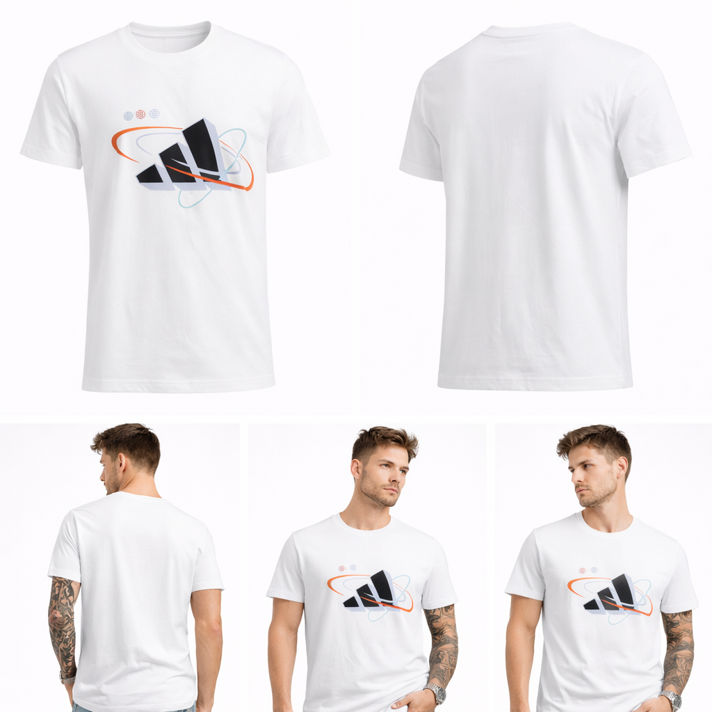 2884 Adidas T-Shirt Algodão Masculino Orbito - Branca Tamanho 2XL