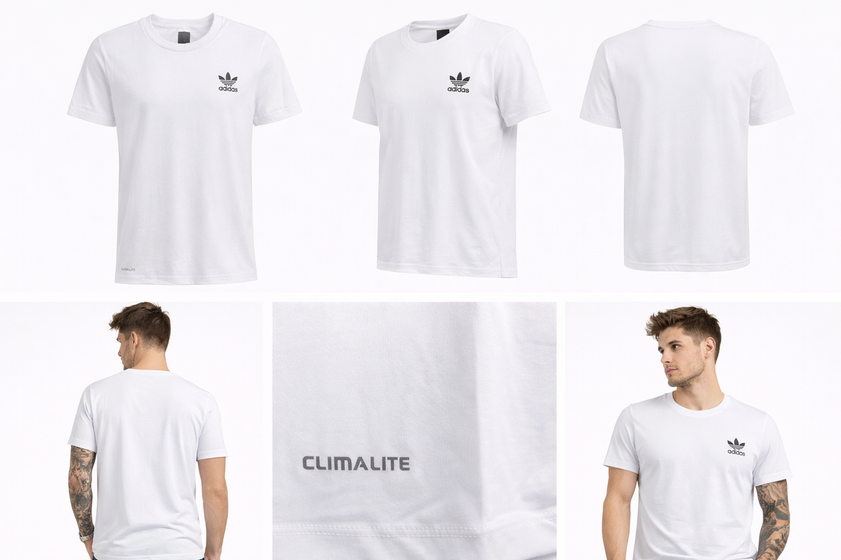 8009 Adidas T-Shirt Algodão Masculino Branca - Tamanho S