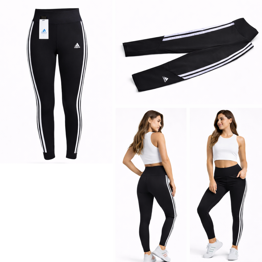 2192 Adidas Colan Leggings Preto/Branco Tamanho XL
