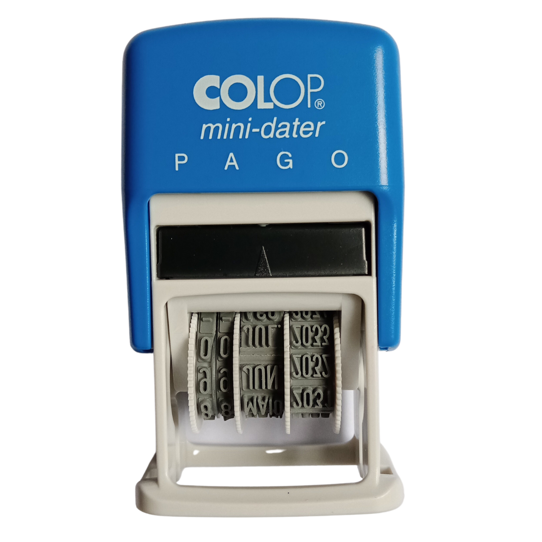 CARIMBO MINI PAGO + DATADOR DIA - MÊS - ANO COLOP S160/L1 D25